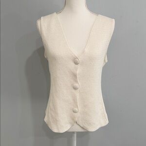 Zara Cream Sleeveless Knit Vest
